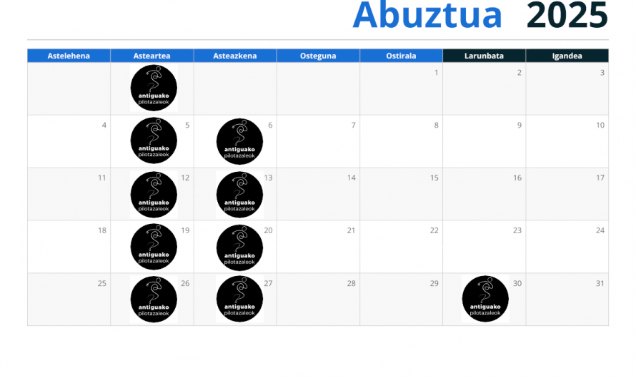 Egutegia – Calendario 2025