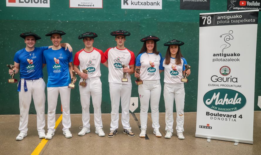 Antiguako pilota txapelketako 78. edizioko txapeldunak – Campeones de la 78.º edición del torneo de El Antiguo